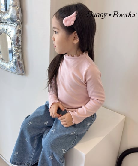 16[予約]bunny powder delicate half turtleneck t-shirt