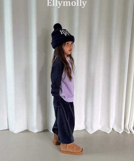 14[予約]ELLYMOLLY color block raglan t