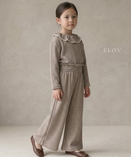 11[予約]elov&monpetitbebe maren frill tee