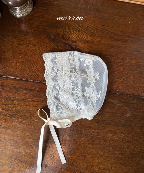 62[予約]marron lace bonnet