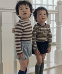 12[予約]送料無料 the beige multi stripe tee