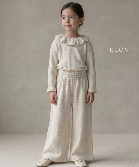 11[予約]elov&monpetitbebe maren frill tee