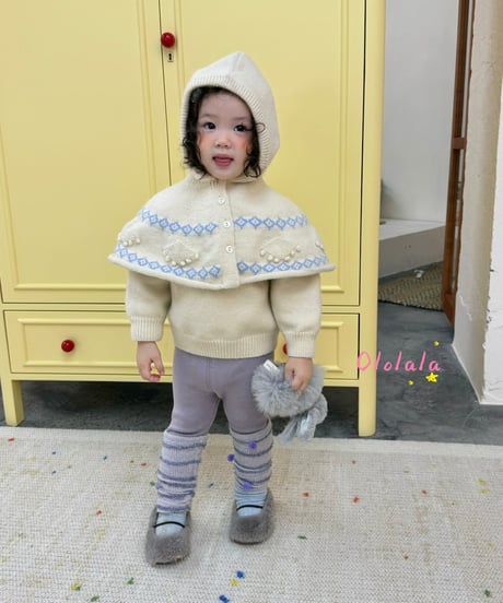 18[予約]ololala pom pom knit warmer leggings