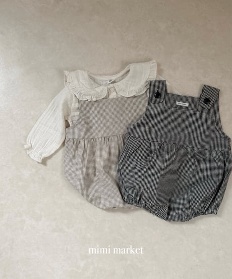 1[予約]mimi market check suspender suit