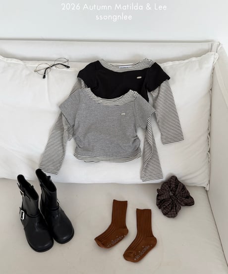 7[予約]matilda&lee layered border tee