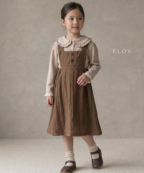 14[予約]elov&monpetitbebe pleated apron ops