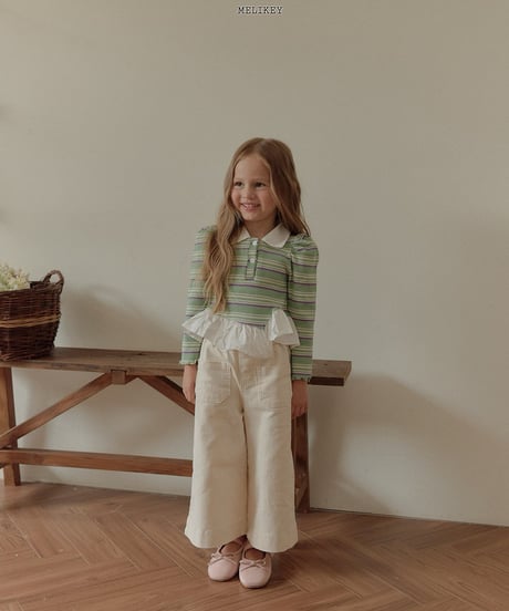 17[予約]melikey diagonal frill collar t