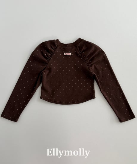 48[予約]ELLYMOLLY giselle dot shirring t-shirt