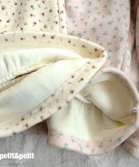 29[予約]petit&petit mink flower frill pants