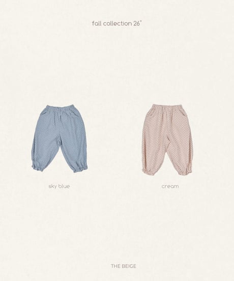 27[予約]送料無料 the beige dot frill pants