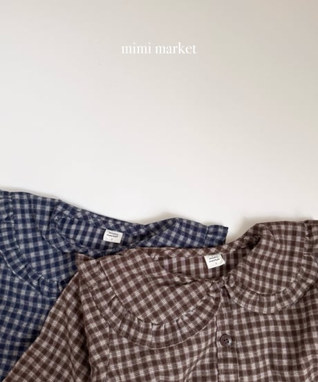 4[予約]mimi market check frill collar