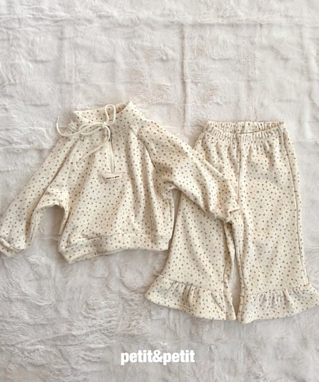 30[予約]petit&petit mink flower zip-up mtm