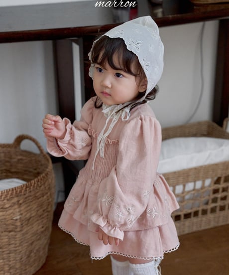 68[予約]marron ribbon bonnet