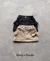 58[予約]bunny powder ribbon pocket skirt