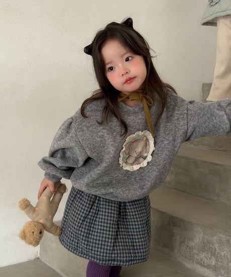 35[予約]aiai teddy check two-piece set