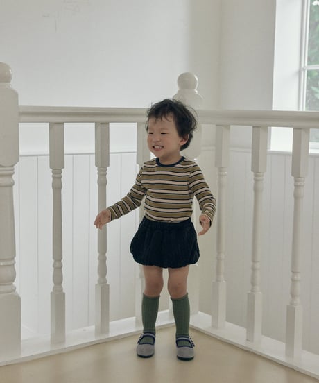 12[予約]送料無料 the beige multi stripe tee
