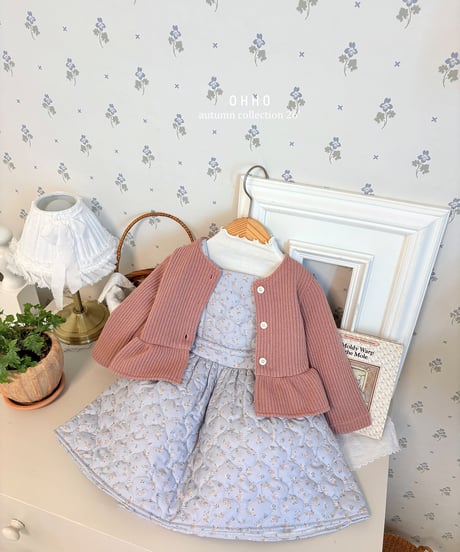 8[予約]ohho rose quilting suspender skirt