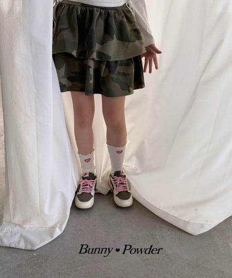 78[予約]bunny powder heart knee socks