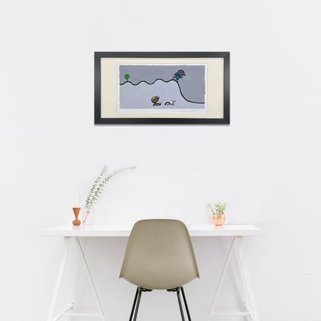 版画「ゆっくりおでかけ」 より　※著者直筆サイン入り