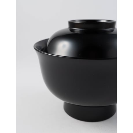 土田和茂　蓋付き飯椀　黒