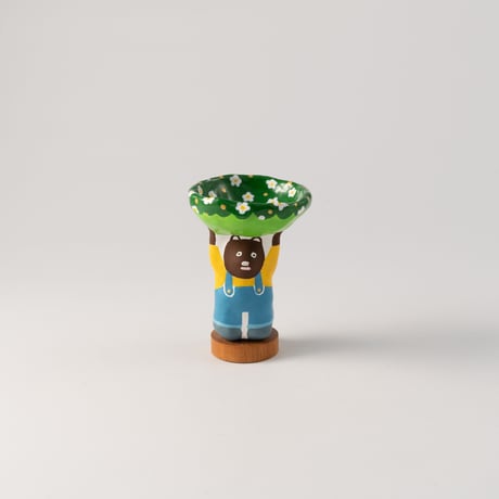 アトリエおはよう　花のお皿とくま