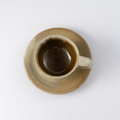 笠原良子　白釉コーヒー碗皿