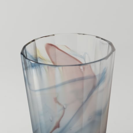 大迫友紀　墨流し 深々グラス