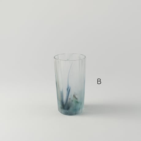 大迫友紀　墨流し 深々グラス
