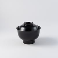 土田和茂　蓋付き飯椀　黒