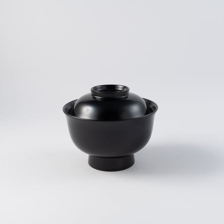 土田和茂　蓋付き飯椀　黒