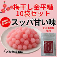 【送料無料】スッパ甘い味　梅干し金平糖10袋セット