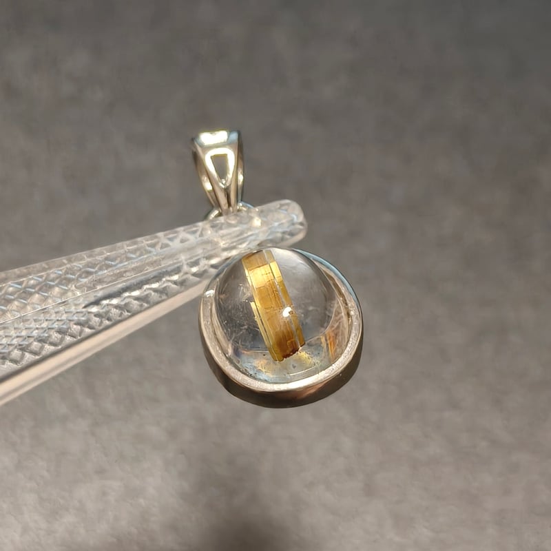 🐥🐉SILVER925キャッツアイタイチンルチルクォーツペンダントトップ②