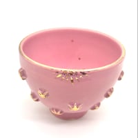 783 茶碗　星の王子さまとろくろの星　鴇羽色　12.4×9.4cm