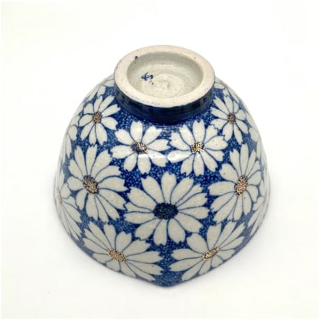 【Raab.bご予約品Reserved】B99 染付花文様猪目茶碗　13.9×9.4cm