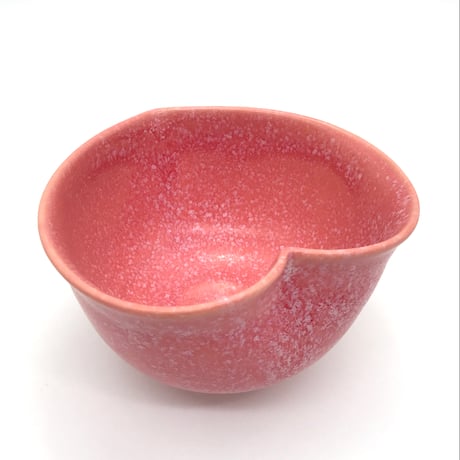 804 猪目茶碗　桜珊瑚 13.2×8.1cm