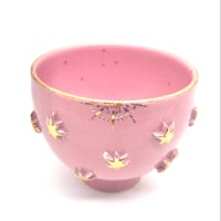 789 茶碗　星の王子さまとろくろの星　鴇羽色　11.7×9.5cm