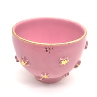 781 茶碗　星の王子さまとろくろの星　鴇羽色　12.2×9.5cm