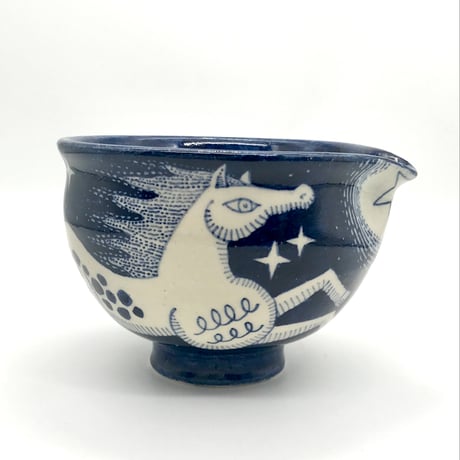 791 片口 『星と馬と夜の鳥』12.8×9.0cm