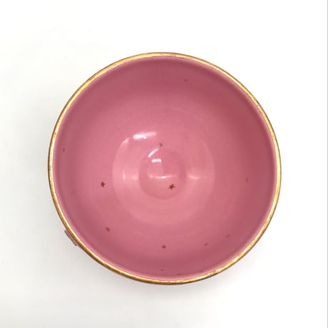 763 茶碗　星の王子さまとろくろの星　鴇羽色　11.9×9.5cm