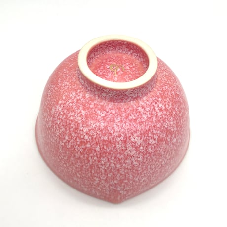 804 猪目茶碗　桜珊瑚 13.2×8.1cm