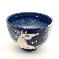 793 茶碗 『星と馬と夜の鳥』13.0×9.5cm