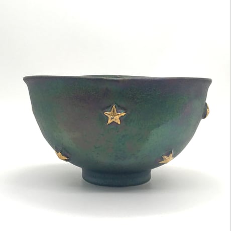 【リーナご予約品Reserved】B154 猪目茶碗　星の羅針盤　13.8×7.8cm