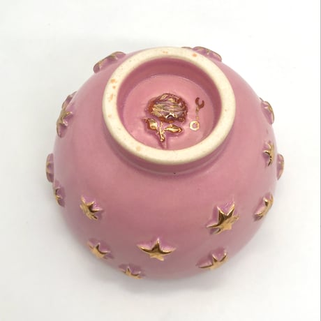 778 茶碗　星の王子さまとろくろの星　鴇羽色　12.1×8.7cm