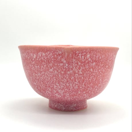 804 猪目茶碗　桜珊瑚 13.2×8.1cm