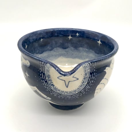 791 片口 『星と馬と夜の鳥』12.8×9.0cm