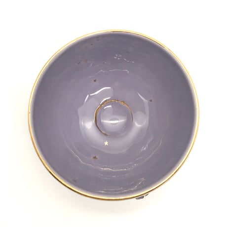【リーナご予約品Reserved】 768 茶碗　星の王子さまとろくろの星　Purple　11.6×8.8cm