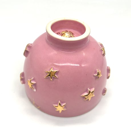 789 茶碗　星の王子さまとろくろの星　鴇羽色　11.7×9.5cm