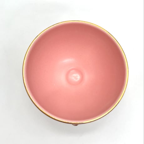 758 茶碗　星の王子さまとろくろの星　ピンク　11.3×8.6cm