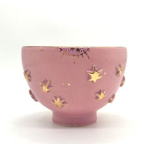 778 茶碗　星の王子さまとろくろの星　鴇羽色　12.1×8.7cm