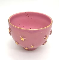 763 茶碗　星の王子さまとろくろの星　鴇羽色　11.9×9.5cm